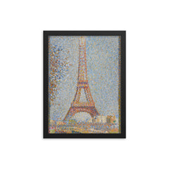 The Eiffel Tower by Georges Seurat framed print on a plain backdrop in size 12"x16".