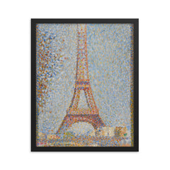 The Eiffel Tower by Georges Seurat framed print on a plain backdrop in size 16"x20".