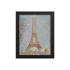 The Eiffel Tower by Georges Seurat framed print on a plain backdrop in size 8"x10".