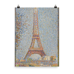 The Eiffel Tower by Georges Seurat poster on a plain backdrop in size 8"x10".