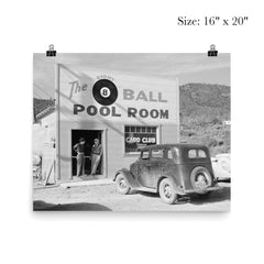 The Eight Ball Pool Room, a pool hall and card club that served local miners - Shasta County, California, 1940 poster 2