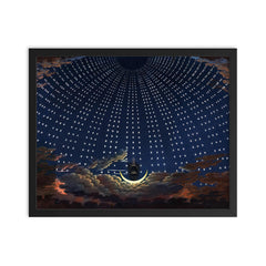 The Enchanted Flute Opera by Wolfgang Amadeus Mozart by Karl Friedrich Schinkel, 1815 framed print on a plain backdrop in size 16"x20".