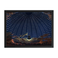 The Enchanted Flute Opera by Wolfgang Amadeus Mozart by Karl Friedrich Schinkel, 1815 framed print on a plain backdrop in size 18"x24".