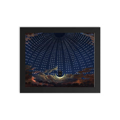 The Enchanted Flute Opera by Wolfgang Amadeus Mozart by Karl Friedrich Schinkel, 1815 framed print on a plain backdrop in size 8"x10".