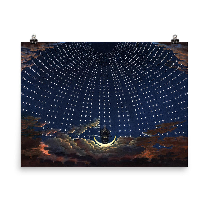 The Enchanted Flute Opera by Wolfgang Amadeus Mozart by Karl Friedrich Schinkel, 1815 poster on a plain backdrop in size 8
