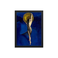 The Enchantress by Rolf Armstrong framed print on a plain backdrop in size 12"x16".