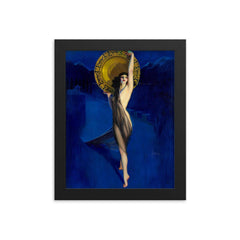 The Enchantress by Rolf Armstrong framed print on a plain backdrop in size 8"x10".