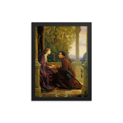 The End of the Quest by Sir Thomas Francis Dicksee framed print on a plain backdrop in size 12"x16".