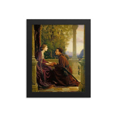 The End of the Quest by Sir Thomas Francis Dicksee framed print on a plain backdrop in size 8"x10".