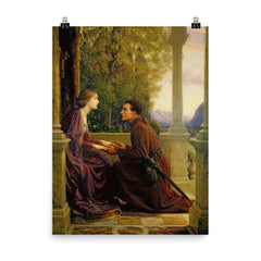 The End of the Quest by Sir Thomas Francis Dicksee poster on a plain backdrop in size 8"x10".