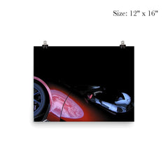 The entire Earth reflected off the side of a car in space poster 3