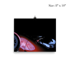 The entire Earth reflected off the side of a car in space poster 4