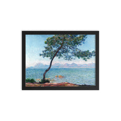 The Esterel Mountains by Claude Monet framed print on a plain backdrop in size 12"x16".