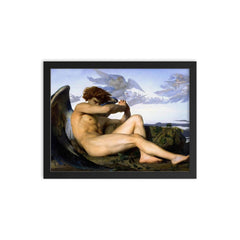 The Fallen Angel by Alexandre Cabanel framed print on a plain backdrop in size 12"x16".