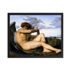 The Fallen Angel by Alexandre Cabanel framed print on a plain backdrop in size 16"x20".