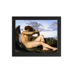 The Fallen Angel by Alexandre Cabanel framed print on a plain backdrop in size 8"x10".