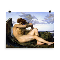 The Fallen Angel by Alexandre Cabanel poster on a plain backdrop in size 8"x10".