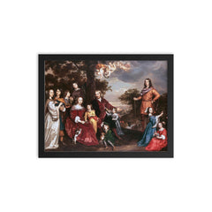 The Family of Mr. Willem van den Kerckhoven by Jan Mijtens, 1652 framed print on a plain backdrop in size 12"x16".