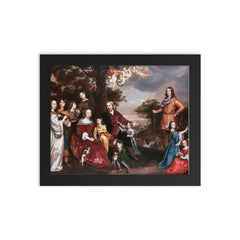 The Family of Mr. Willem van den Kerckhoven by Jan Mijtens, 1652 framed print on a plain backdrop in size 8"x10".