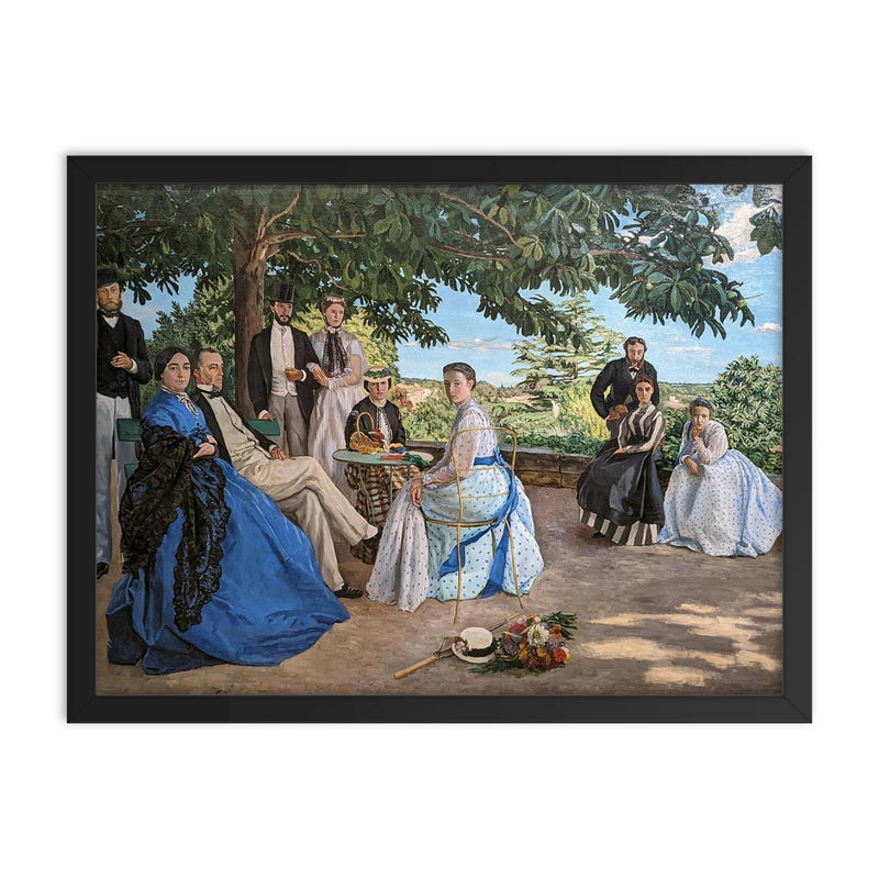 The Family Reunion by Frédéric Bazille, 1867 framed print on a plain backdrop in size 18