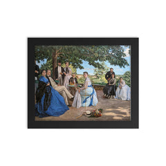 The Family Reunion by Frédéric Bazille, 1867 framed print on a plain backdrop in size 8"x10".