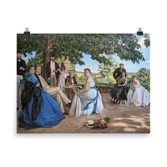 The Family Reunion by Frédéric Bazille, 1867 poster on a plain backdrop in size 8"x10".