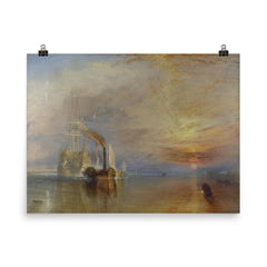 The Fighting Temeraire by Joseph Mallord William Turner, 1838 poster on a plain backdrop in size 8"x10".