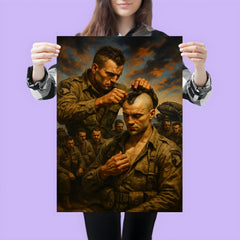 The Filthy Thirteen shaving Mohawks before D Day poster 3
