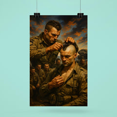 The Filthy Thirteen shaving Mohawks before D Day poster 6