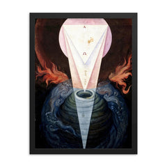 The First Day of Creation by Francisco de Holanda, 1545 framed print on a plain backdrop in size 18"x24".