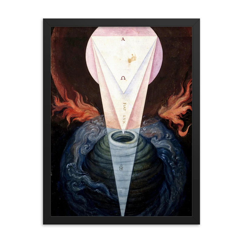 The First Day of Creation by Francisco de Holanda, 1545 framed print on a plain backdrop in size 18