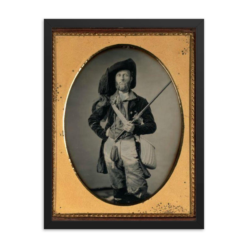 The Fisherman by an Unknown Artist, 1855 framed print on a plain backdrop in size 18
