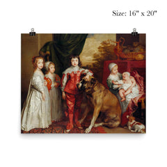 The Five Eldest Children of Charles I of England with a Hound by Anthony van Dyck, 1637 poster 2