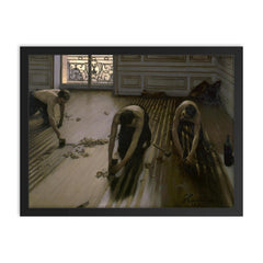 The Floor Scrapers, or Les Raboteurs de Parquet by Gustave Caillebotte framed print on a plain backdrop in size 18"x24".