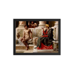 The Fortune Teller by Edward John Poynter framed print on a plain backdrop in size 12"x16".