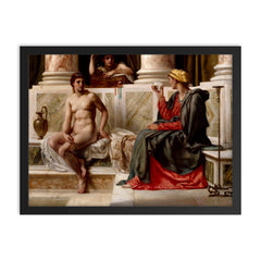 The Fortune Teller by Edward John Poynter framed print on a plain backdrop in size 18"x24".