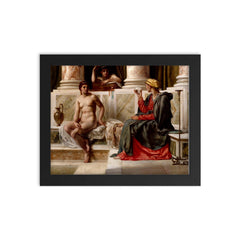The Fortune Teller by Edward John Poynter framed print on a plain backdrop in size 8"x10".
