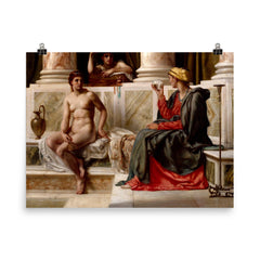 The Fortune Teller by Edward John Poynter poster on a plain backdrop in size 8"x10".