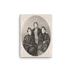 The Fox Sisters canvas print on a plain backdrop in size 12"x16".
