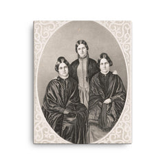 The Fox Sisters canvas print on a plain backdrop in size 16"x20".