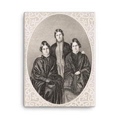 The Fox Sisters canvas print on a plain backdrop in size 18"x24".