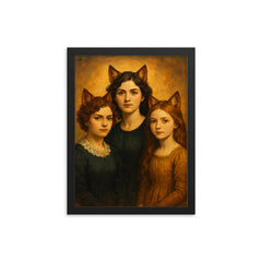 The Fox Sisters framed print on a plain backdrop in size 12"x16".