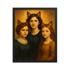 The Fox Sisters framed print on a plain backdrop in size 16"x20".