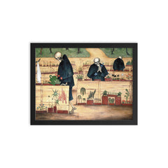 The Garden of Death by Hugo Simberg framed print on a plain backdrop in size 12"x16".