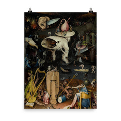 The Garden of Earthly Delights (Hell Panel) by Hieronymus Bosch, c. 1495-1505 poster on a plain backdrop in size 8"x10".