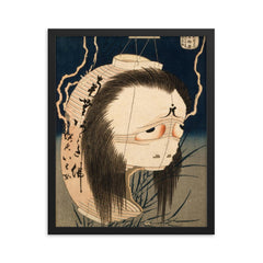 The Ghost of Oiwa by Hokusai framed print on a plain backdrop in size 16"x20".