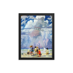 The Giant by N C Wyeth framed print on a plain backdrop in size 12"x16".