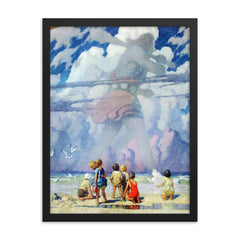 The Giant by N C Wyeth framed print on a plain backdrop in size 18"x24".