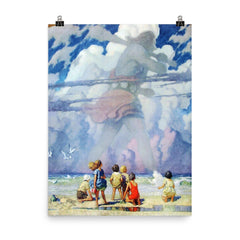 The Giant by N C Wyeth poster on a plain backdrop in size 8"x10".