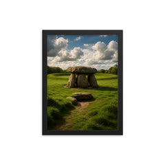 The Giant's Ring Northern Ireland framed print on a plain backdrop in size 12"x16".